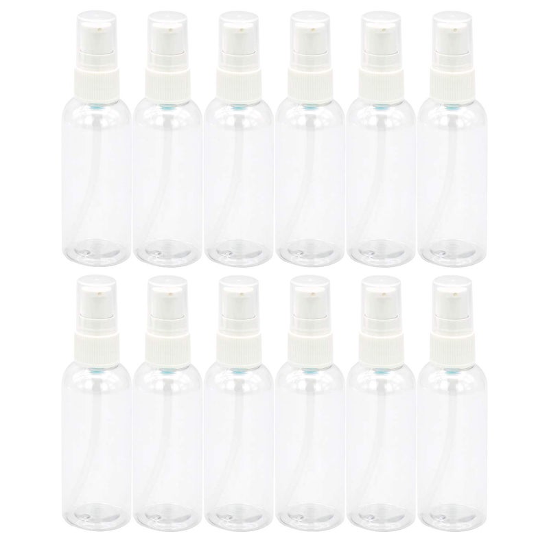 TrendBox 12 Pack Plastic Empty Bottles with Duckbill Pump Cap for Shampoo, Lotions, Liquid Body Soap, Cream (2 oz / 60 ml) - Image 1